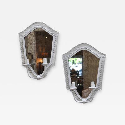 Mathieu Mat got Pair of Sconces with Oxidized Mirror