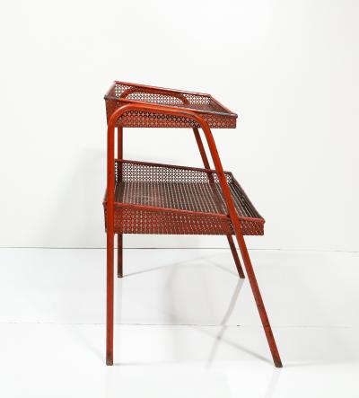 Mathieu Mat got Red Metal Shelf attributed to Mathieu Mategot France c 1940
