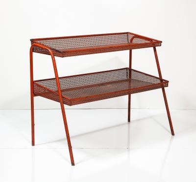 Mathieu Mat got Red Metal Shelf attributed to Mathieu Mategot France c 1940