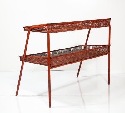 Mathieu Mat got Red Metal Shelf attributed to Mathieu Mategot France c 1940