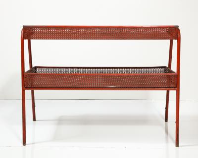 Mathieu Mat got Red Metal Shelf attributed to Mathieu Mategot France c 1940
