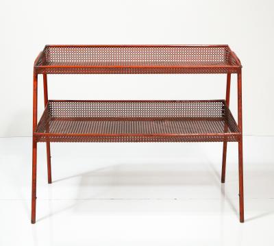 Mathieu Mat got Red Metal Shelf attributed to Mathieu Mategot France c 1940