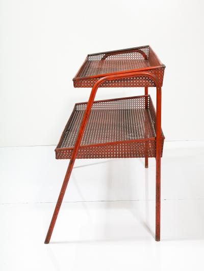 Mathieu Mat got Red Metal Shelf attributed to Mathieu Mategot France c 1940