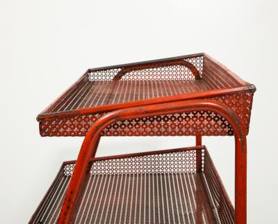 Mathieu Mat got Red Metal Shelf attributed to Mathieu Mategot France c 1940