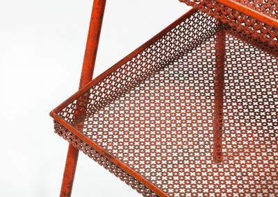 Mathieu Mat got Red Metal Shelf attributed to Mathieu Mategot France c 1940