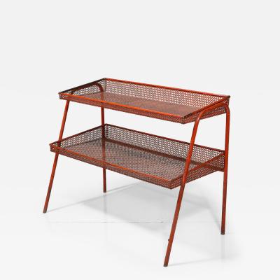 Mathieu Mat got Red Metal Shelf attributed to Mathieu Mategot France c 1940