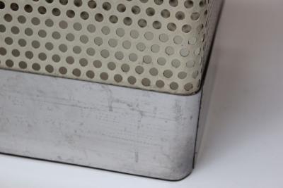 Mathieu Mat got Set of Two Vintage White and Cream Perforated Wastebaskets after Mathieu Mat got