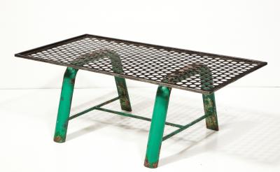 Mathieu Mat got Steel and Lacquer Perforated Metal Coffee Table France c 1950