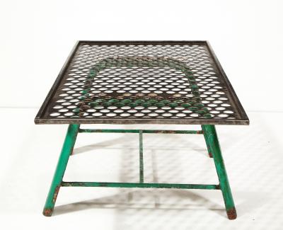 Mathieu Mat got Steel and Lacquer Perforated Metal Coffee Table France c 1950