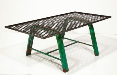 Mathieu Mat got Steel and Lacquer Perforated Metal Coffee Table France c 1950