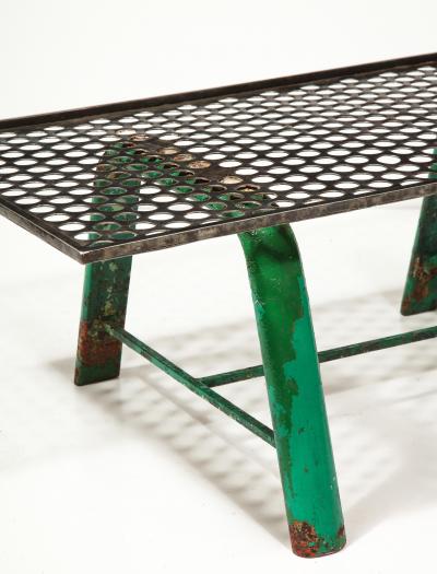 Mathieu Mat got Steel and Lacquer Perforated Metal Coffee Table France c 1950