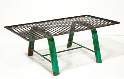 Mathieu Mat got Steel and Lacquer Perforated Metal Coffee Table France c 1950