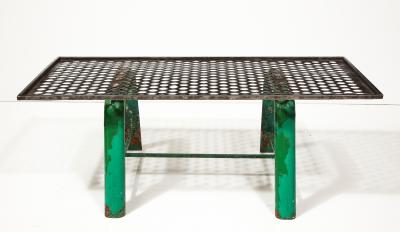 Mathieu Mat got Steel and Lacquer Perforated Metal Coffee Table France c 1950