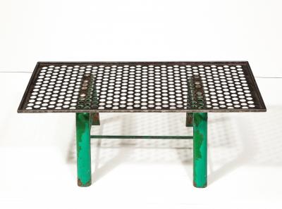 Mathieu Mat got Steel and Lacquer Perforated Metal Coffee Table France c 1950