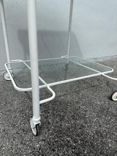Mathieu Mat got Vintage Mathieu Mat got Perforated Metal Design Rolling Bar Cart