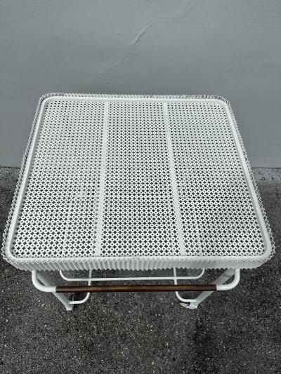 Mathieu Mat got Vintage Mathieu Mat got Perforated Metal Design Rolling Bar Cart