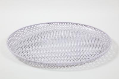 Mathieu Mat got White Round Perforated Metal Tray by Mathieu Mategot