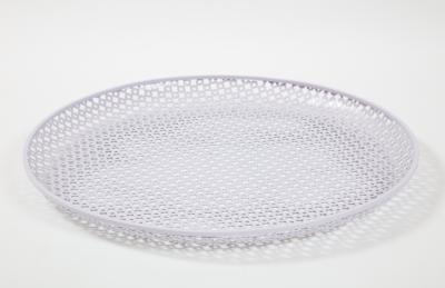 Mathieu Mat got White Round Perforated Metal Tray by Mathieu Mategot