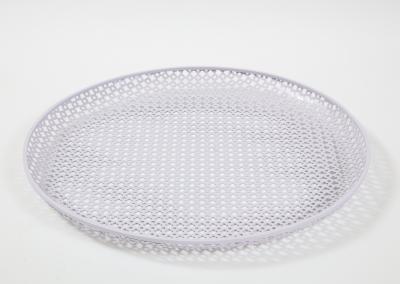 Mathieu Mat got White Round Perforated Metal Tray by Mathieu Mategot