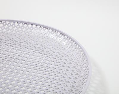Mathieu Mat got White Round Perforated Metal Tray by Mathieu Mategot