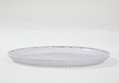 Mathieu Mat got White Round Perforated Metal Tray by Mathieu Mategot