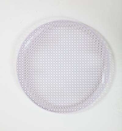 Mathieu Mat got White Round Perforated Metal Tray by Mathieu Mategot