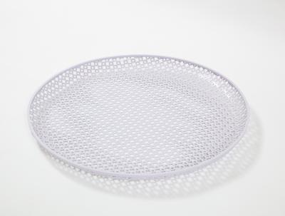 Mathieu Mat got White Round Perforated Metal Tray by Mathieu Mategot