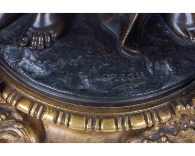 Mathurin Moreau A Monumental French Bronze and Crystal Figural Centerpiece