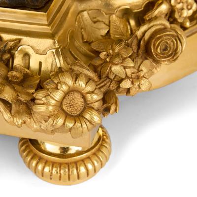 Mathurin Moreau Antique gilt and patinated bronze cherub centrepiece by Moreau