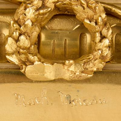 Mathurin Moreau Antique gilt and patinated bronze cherub centrepiece by Moreau