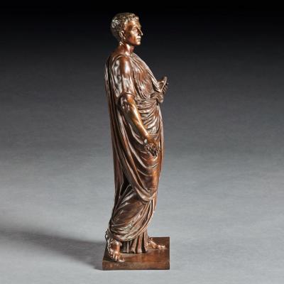 Mathurin Moreau FINE BRONZE FIGURE OF A ROMAN ORATOR PROBABLY JULIUS CESAR BY MATHURIN MOREAU 