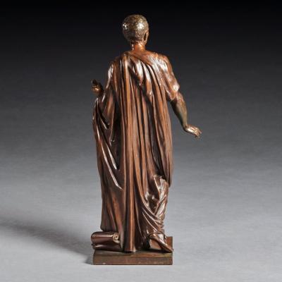 Mathurin Moreau FINE BRONZE FIGURE OF A ROMAN ORATOR PROBABLY JULIUS CESAR BY MATHURIN MOREAU 