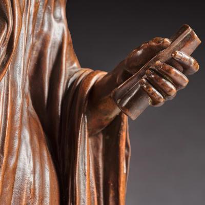 Mathurin Moreau FINE BRONZE FIGURE OF A ROMAN ORATOR PROBABLY JULIUS CESAR BY MATHURIN MOREAU 