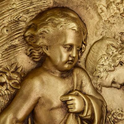 Mathurin Moreau Set of four antique ormolu roundels by Mathurin Moreau