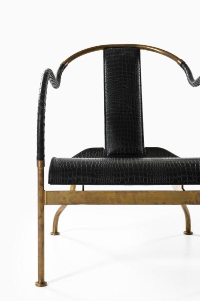 Mats Theselius Set of 2 el Rey Easy Chairs in Brass and Leather by Mats Theselius 1999