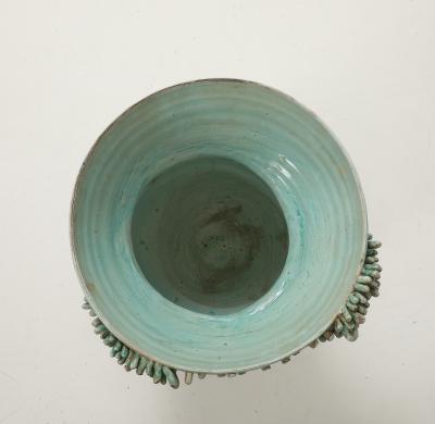 Matteo Giampaglia Sculptural Soft Green Glazed Pallini Vase by Matteo Giampaglia Italy 2023