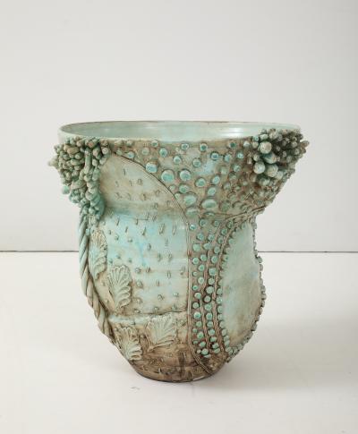 Matteo Giampaglia Sculptural Soft Green Glazed Pallini Vase by Matteo Giampaglia Italy 2023