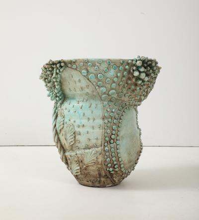 Matteo Giampaglia Sculptural Soft Green Glazed Pallini Vase by Matteo Giampaglia Italy 2023