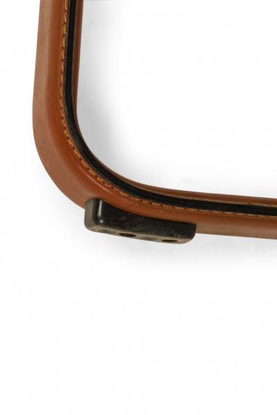 Matteo Grassi Matteo Grassi Italian Mid Century Brown Leather Wrapped Side Chairs