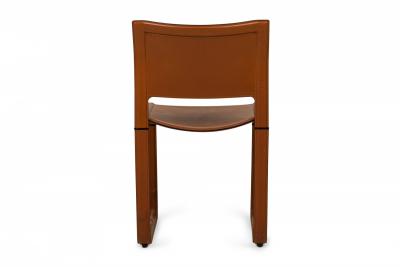 Matteo Grassi Matteo Grassi Italian Mid Century Brown Leather Wrapped Side Chairs