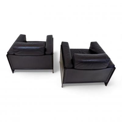 Matteo Grassi Matteo Grassi Korium KM 3 1 set of 2 leather club chairs by Tito Agnoli 1980
