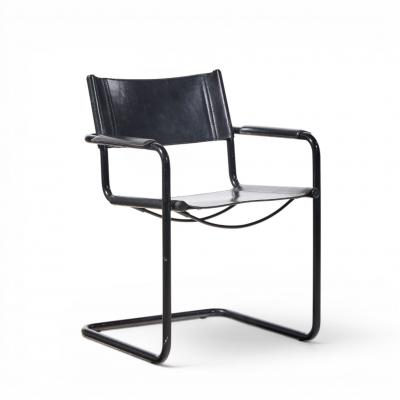 Matteo Grassi Matteo Grassi MG Mid Century Italian Leather Dining Chairs Set of 10