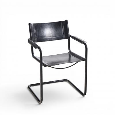 Matteo Grassi Matteo Grassi MG Mid Century Italian Leather Dining Chairs Set of 10