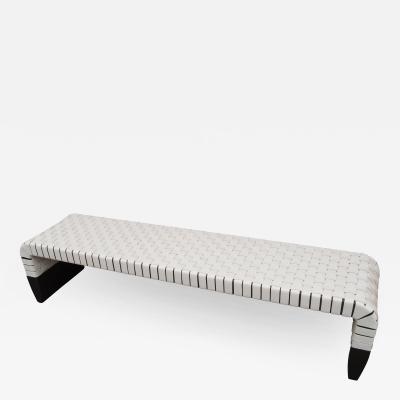 Matteo Grassi Woven Leather Brera Bench by Guglielmo Ulrich for Matteo Grassi