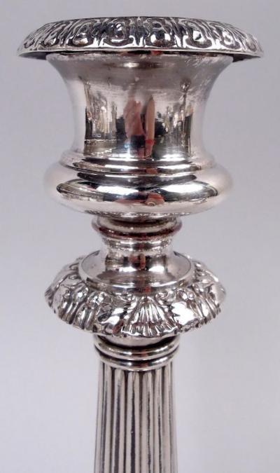 Matthew Boulton Pair of Matthew Boulton Georgian Regency Sheffield Plate Candlesticks