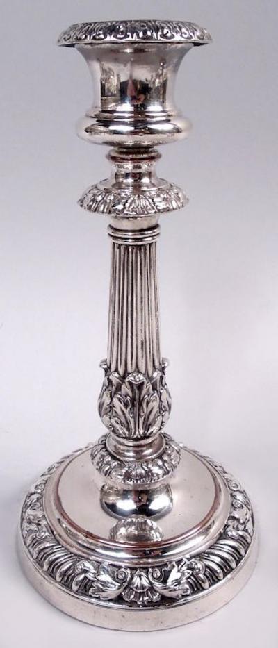 Matthew Boulton Pair of Matthew Boulton Georgian Regency Sheffield Plate Candlesticks