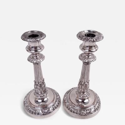 Matthew Boulton Pair of Matthew Boulton Georgian Regency Sheffield Plate Candlesticks