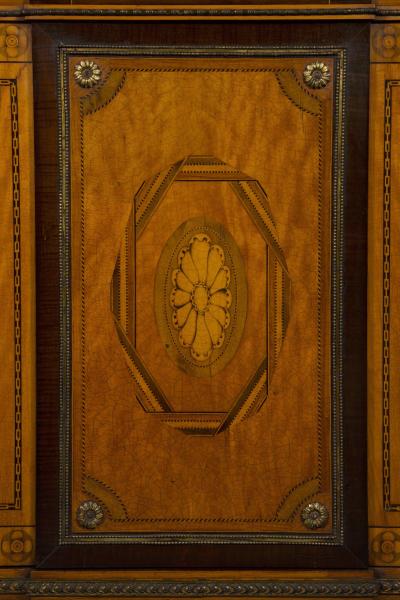 Matthijs Horrix Satinwood marquetry lacquer inset gilt bronze mounted side cabinets