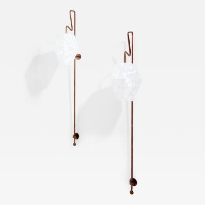 Mattia Bonetti Mattia Bonetti pair of tall patinated metal wall lights sconces 2009