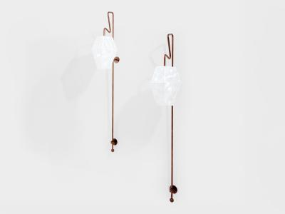 Mattia Bonetti Mattia Bonetti pair of tall patinated metal wall lights sconces 2009